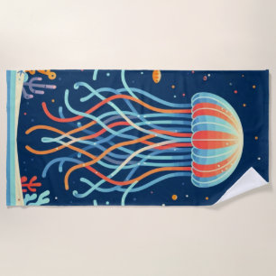 nautical/beach/coastal jellyfish beach towel