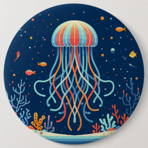nautical/beach/coastal jellyfish button