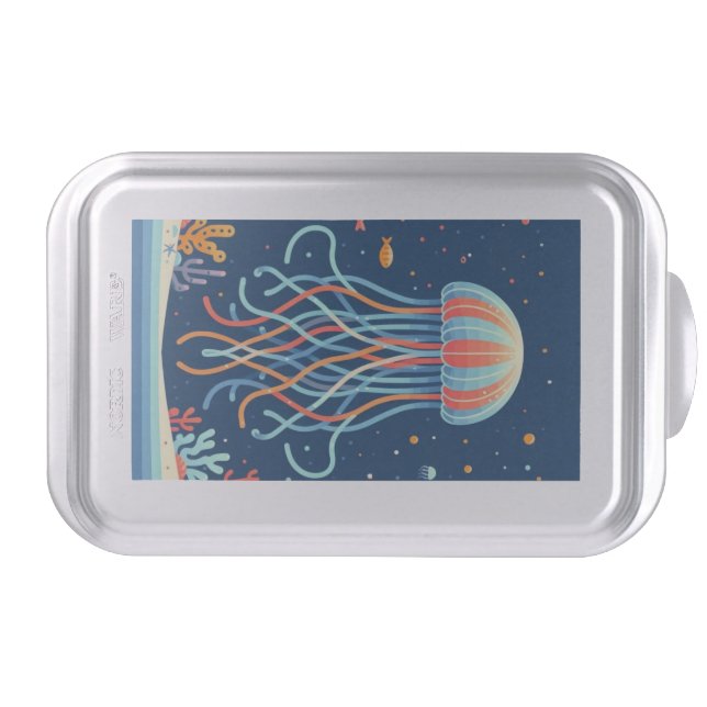 nautical/beach/coastal jellyfish cake pan (Front)
