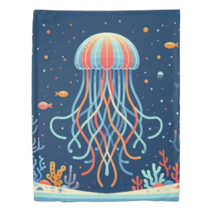 nautical/beach/coastal jellyfish duvet cover