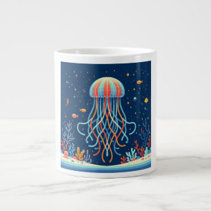 nautical/beach/coastal jellyfish giant coffee mug