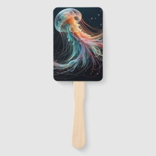 nautical/beach/coastal jellyfish hand fan