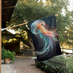 nautical/beach/coastal jellyfish house flag