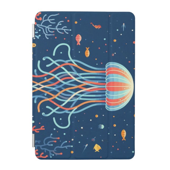 nautical/beach/coastal jellyfish iPad mini cover (Front)