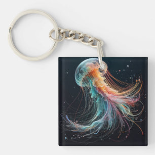 nautical/beach/coastal jellyfish keychain