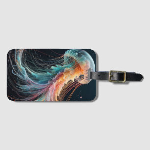 nautical/beach/coastal jellyfish  luggage tag