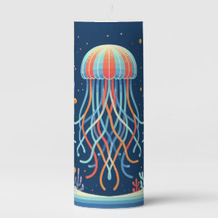 nautical/beach/coastal jellyfish pillar candle
