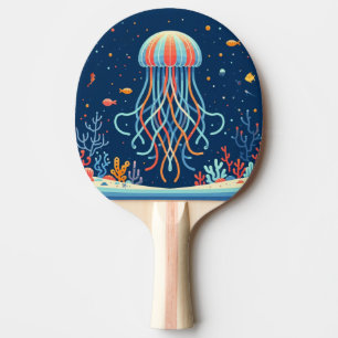 nautical/beach/coastal jellyfish ping pong paddle