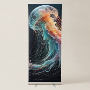 nautical/beach/coastal jellyfish retractable banner