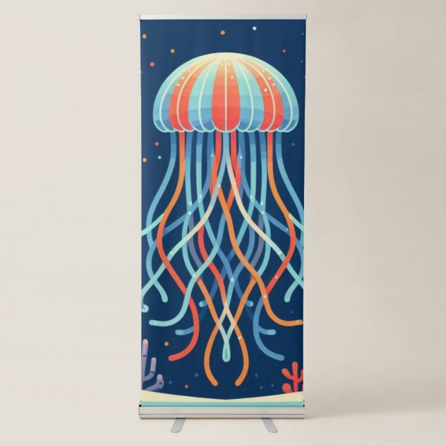 nautical/beach/coastal jellyfish retractable banner (Front)