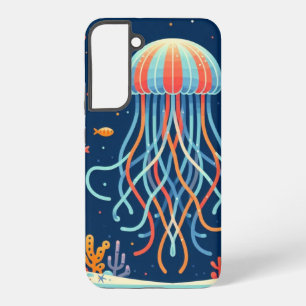 nautical/beach/coastal jellyfish samsung galaxy s22+ case