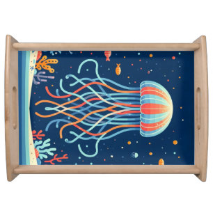 nautical/beach/coastal jellyfish serving tray
