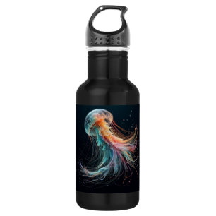 nautical/beach/coastal jellyfish stainless steel water bottle
