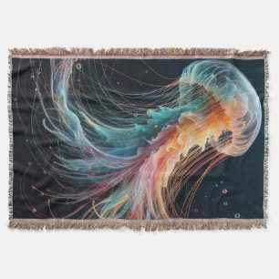 nautical/beach/coastal jellyfish throw blanket