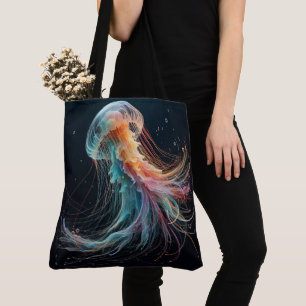 nautical/beach/coastal jellyfish tote bag