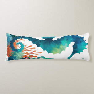 nautical/beach/coastal seahorse art body pillow