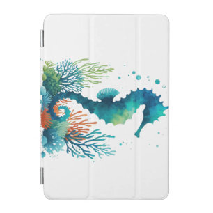 nautical/beach/coastal seahorse art iPad mini cover