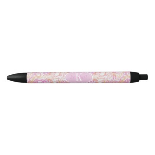 Nautical Beach Collage Hot Pink ID840 Blue Ink Pen