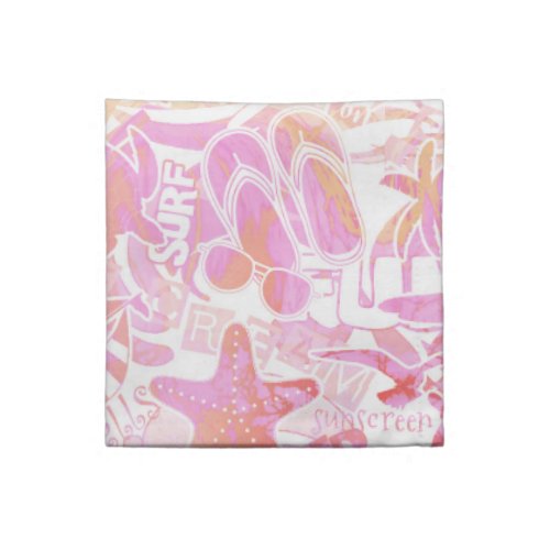 Nautical Beach Collage Hot Pink ID840 Cloth Napkin