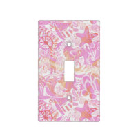 Nautical Beach Collage Hot Pink ID840