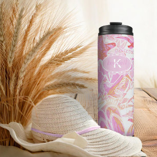 Nautical Beach Collage Hot Pink ID840 Thermal Tumbler