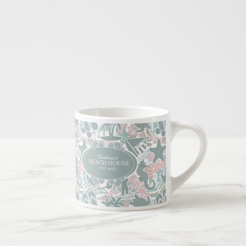 Nautical Beach Collage Sage ID840 Espresso Cup