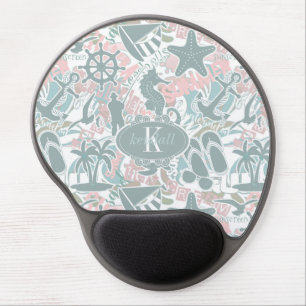 Nautical Beach Collage Sage ID840 Gel Mouse Pad