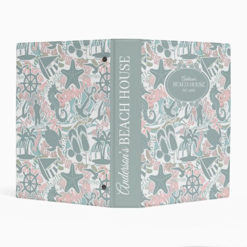 Nautical Beach Collage Sage ID840 Mini Binder