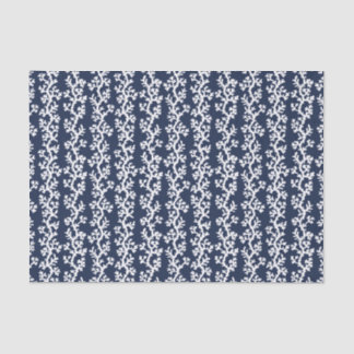 Nautical Beach Coral Reef Navy Blue White Coastal Tissue Paper