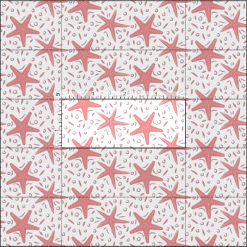 Nautical Beach Coral   Starfish Pattern Fabric by InTrendPatterns at Zazzle