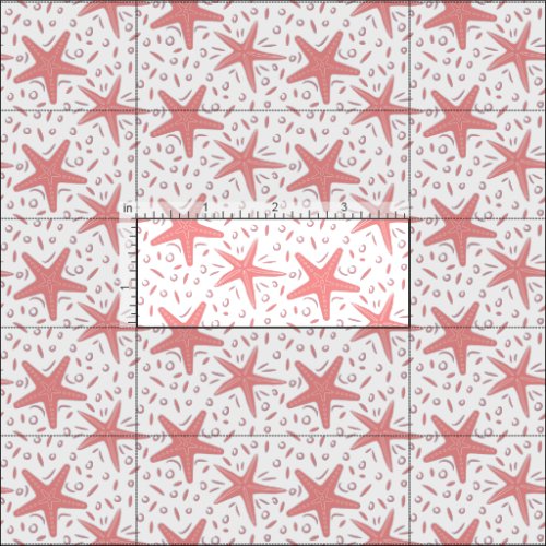 Nautical Beach Coral   Starfish Pattern Fabric