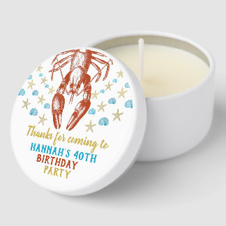 Nautical Beach Crayfish Birthday Thank You Mini Candle Favors