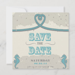 Nautical Beach Heart Knot Save the Date