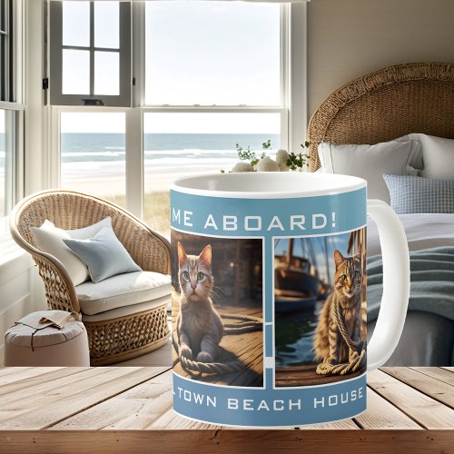 Nautical Beach House Cat Photo Coffee Mug