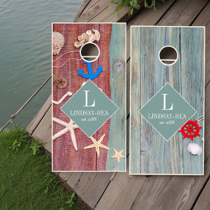 Nautical Beach House Cornhole Set