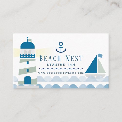Nautical Beach House Cottage BB Rentals Business Card