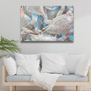 Nautical Beach House Rustic Crab Canvas Print