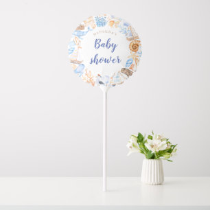 nautical beach illustrations baby shower balloon