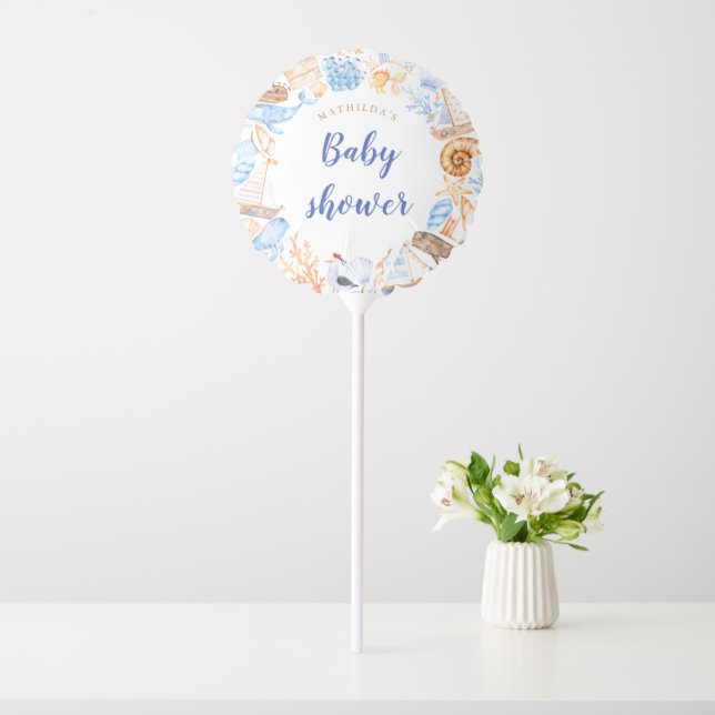 nautical beach illustrations baby shower balloon (In SItu)