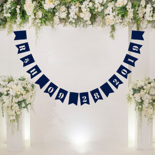 nautical beach navy blue wedding bunting flags