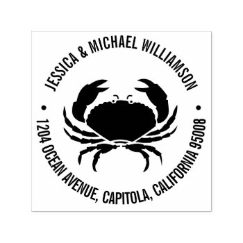 Nautical Beach Ocean Crab Return Address Self-inking Stamp by coastal_life at Zazzle