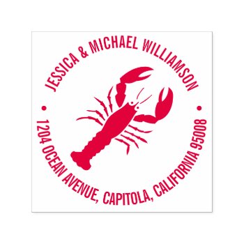 Nautical Beach Ocean Lobster Return Address Self-inking Stamp by coastal_life at Zazzle