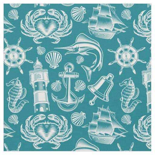 Nautical Beach Ocean Sea Pattern Fabric