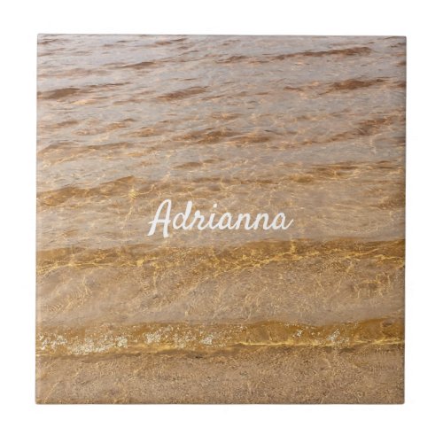 Nautical Beach Ocean Water Waves Name Gift  Ceramic Tile