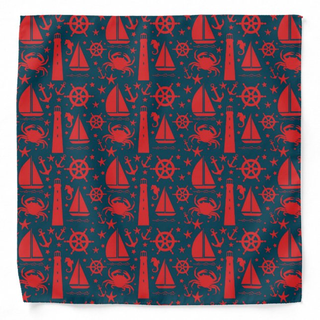 Nautical Beach pattern fun bandana (Front)