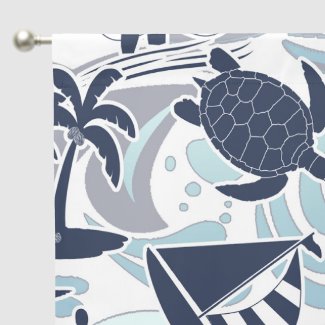 Nautical Beach Pattern Navy ID839