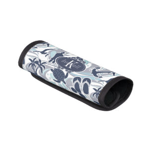 Nautical Beach Pattern Navy ID839 Luggage Handle Wrap