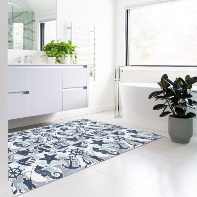 Nautical Beach Pattern Navy ID839 Rug (Creator Uploaded)