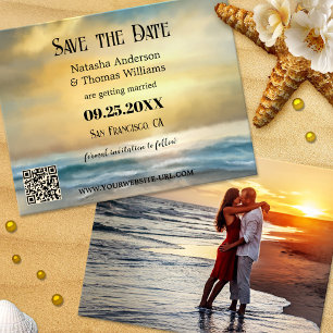 Nautical Beach Photo Save the Date Announcement