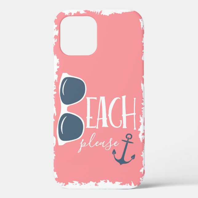 Nautical Beach Please Anchor Sunglasses Case-Mate iPhone Case (Back)